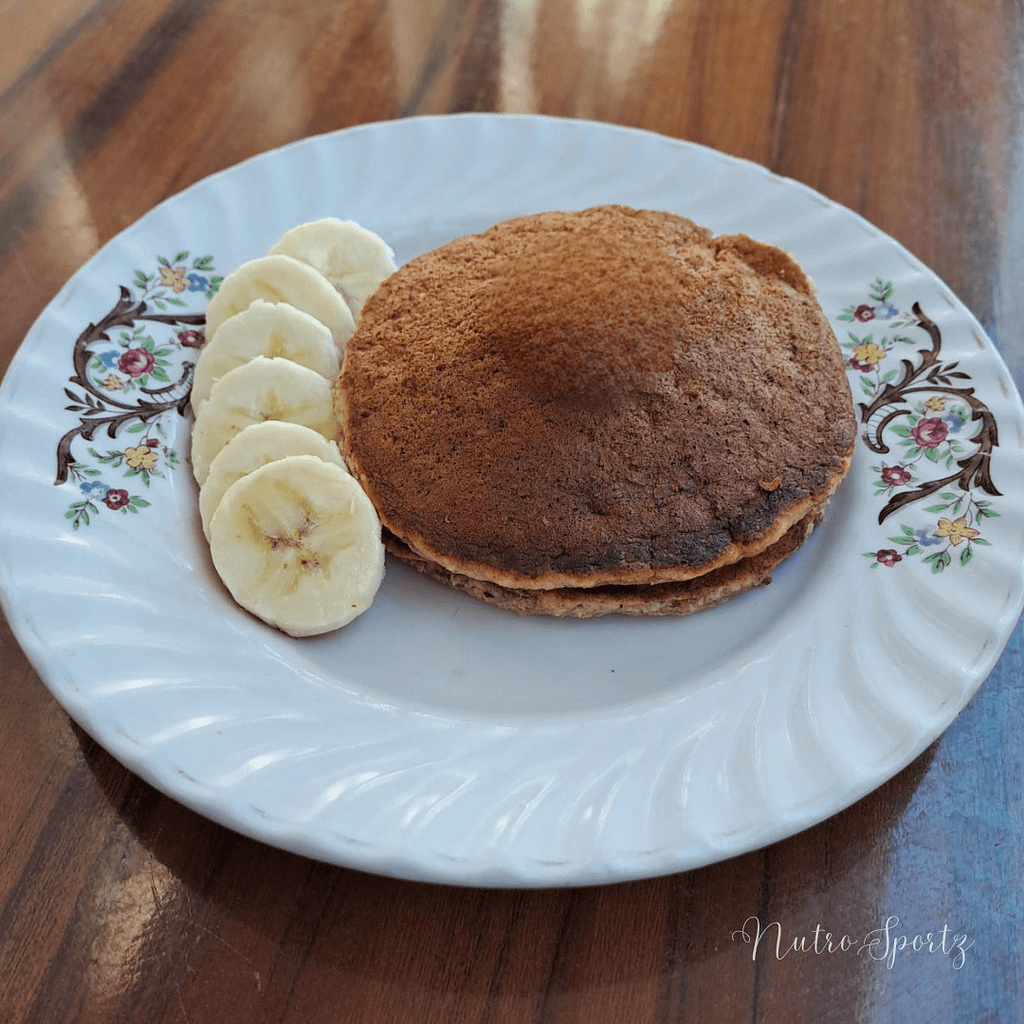 An image of banana oats pancake on a plate.