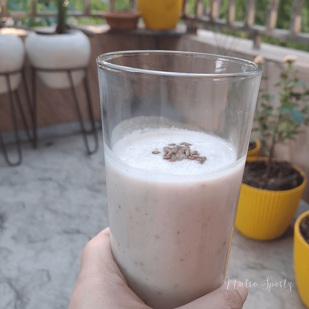 An image of banana shake in the glass
