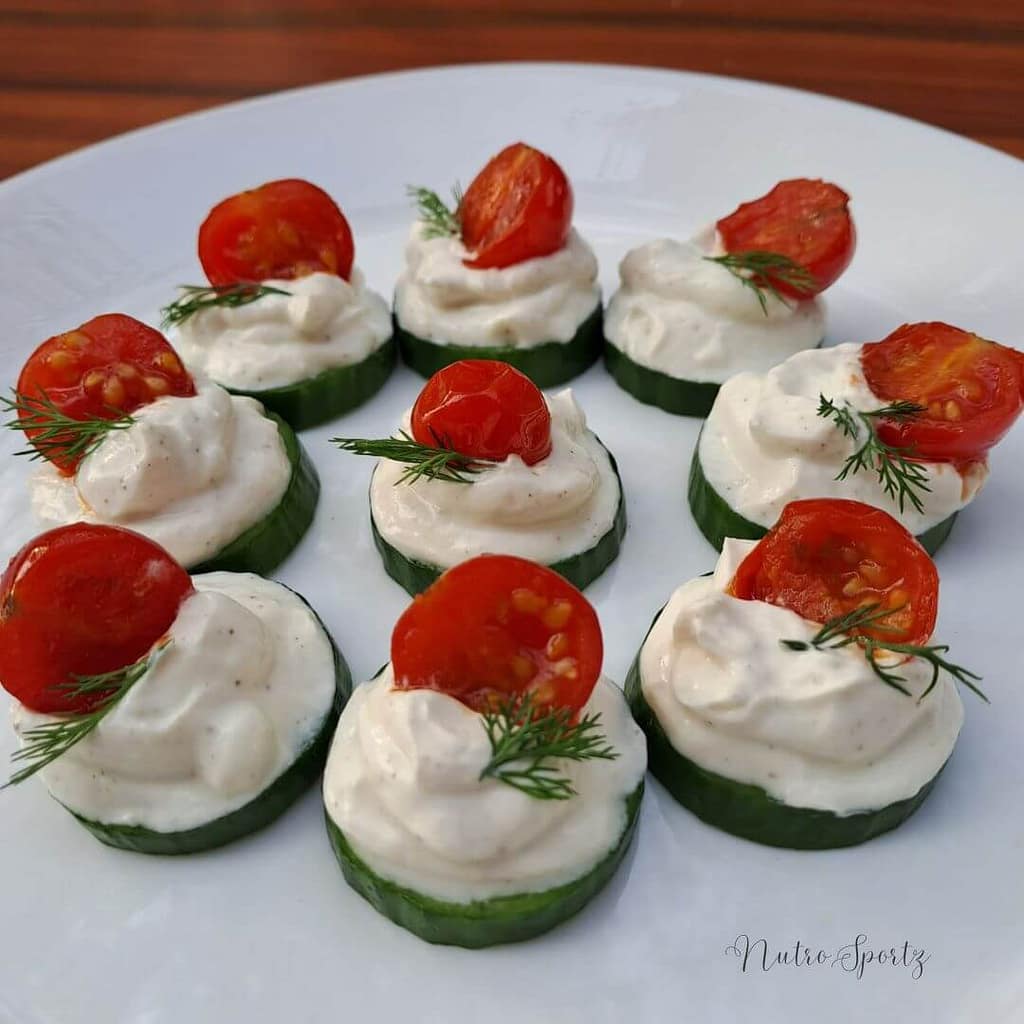 An image of Cucumber Canapés on a plate.