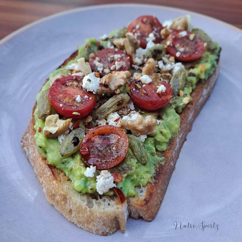 An image of healthy avocado toast on a plate.