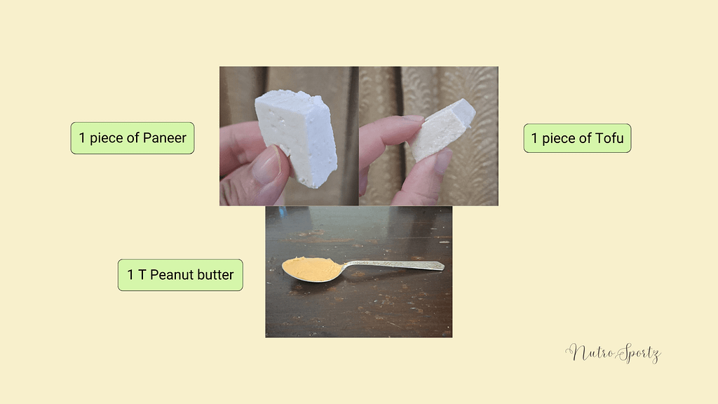 An image showing portion size of dairy and peanut butter.