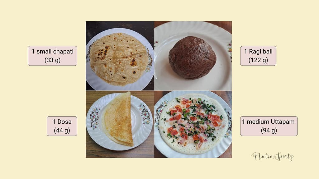 An image showing the portion size of grains.