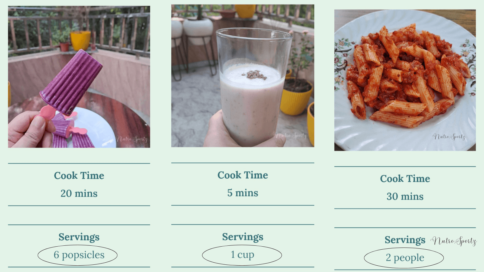 An example of servings in recipes.