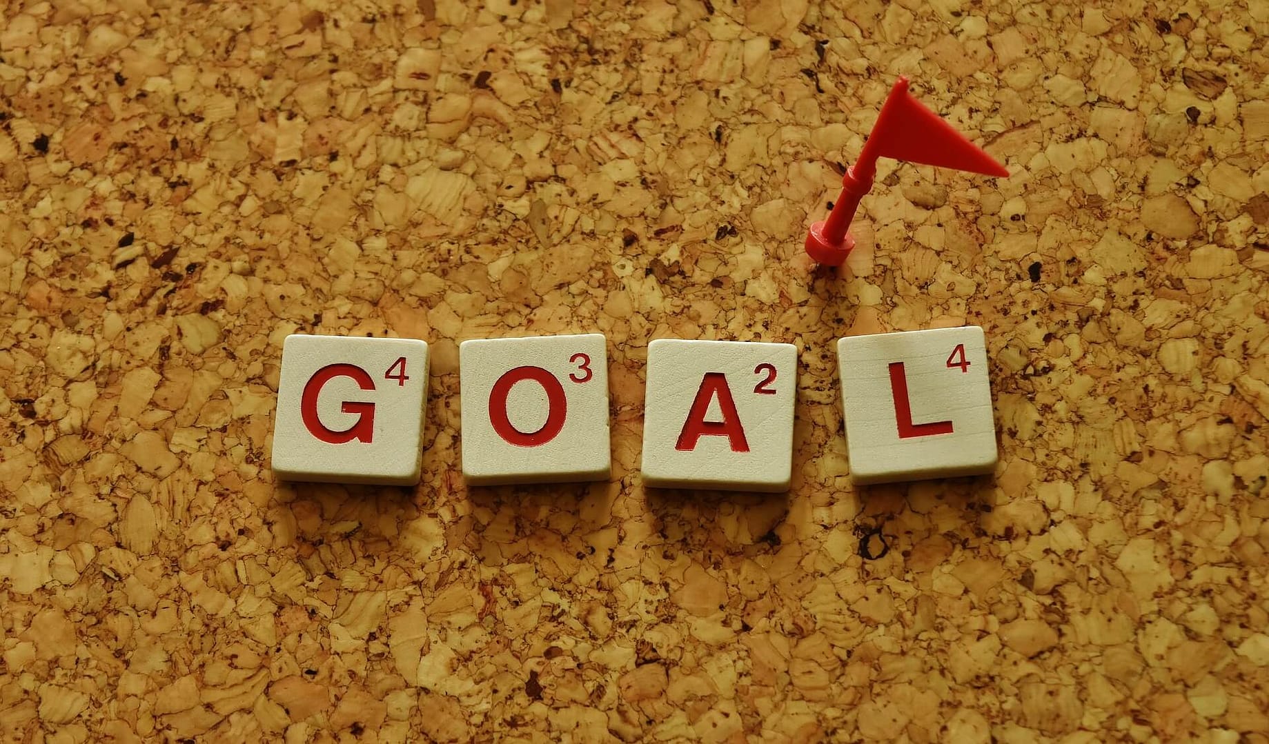 An image of a goal written with the help of blocks.
