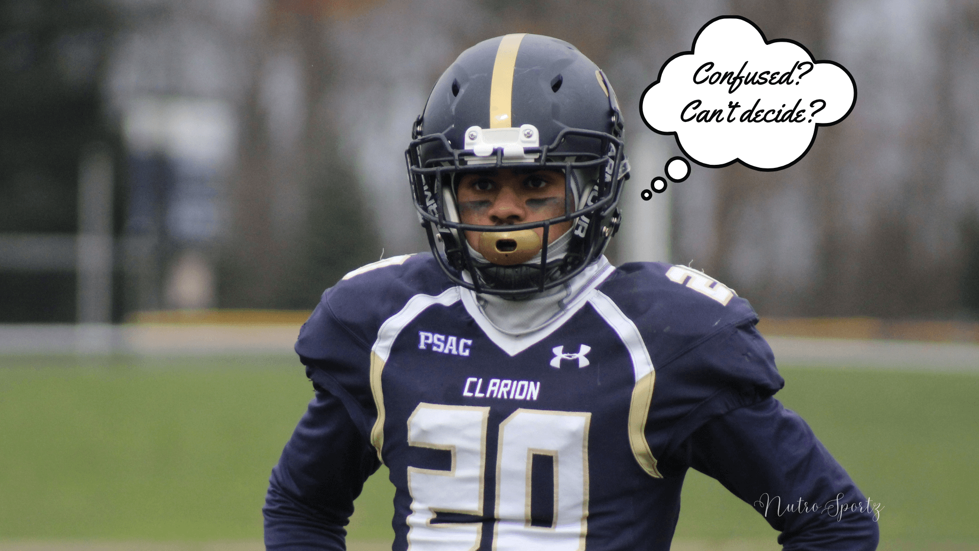 An image of confused athlete.