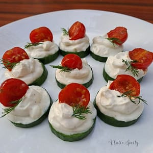 An image of Cucumber Canapés on a plate.