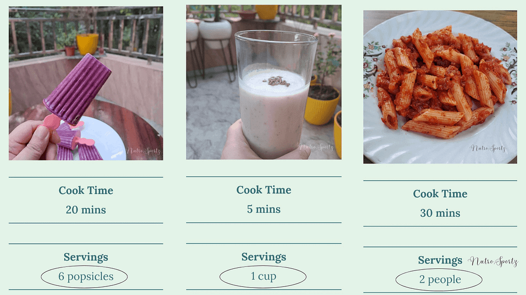 An example of servings in recipes.